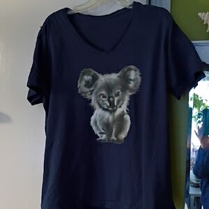 Navy Short-Sleeve Tee with Koala Graphic